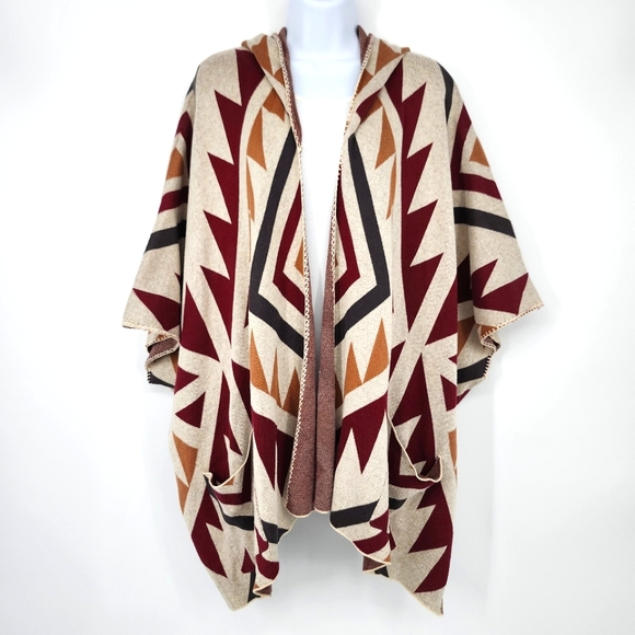 Billabong Womens Aztec Knit Kimono Size S‎ Western Southwest Cowgirl Oversized - Picture 1 of 7
